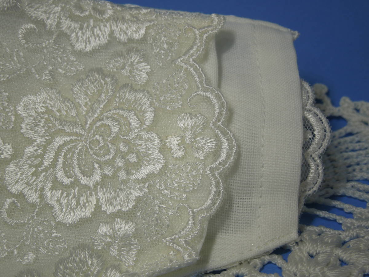 激安販売品 チュールレース 不織布マスクカバー(12.5×10) 刺繍 ホワイト その他