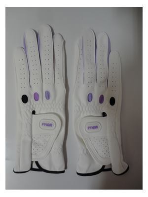 # запястье длина . specification!! PRGR кожзаменитель PRGR обе рука женский Golf перчатка [19cm/ белый & лиловый ]PGL-17W