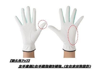 # запястье длина . использование!! PRGR кожзаменитель PRGR обе рука женский Golf перчатка [19cm/ белый & зеленый ]PGL-17W