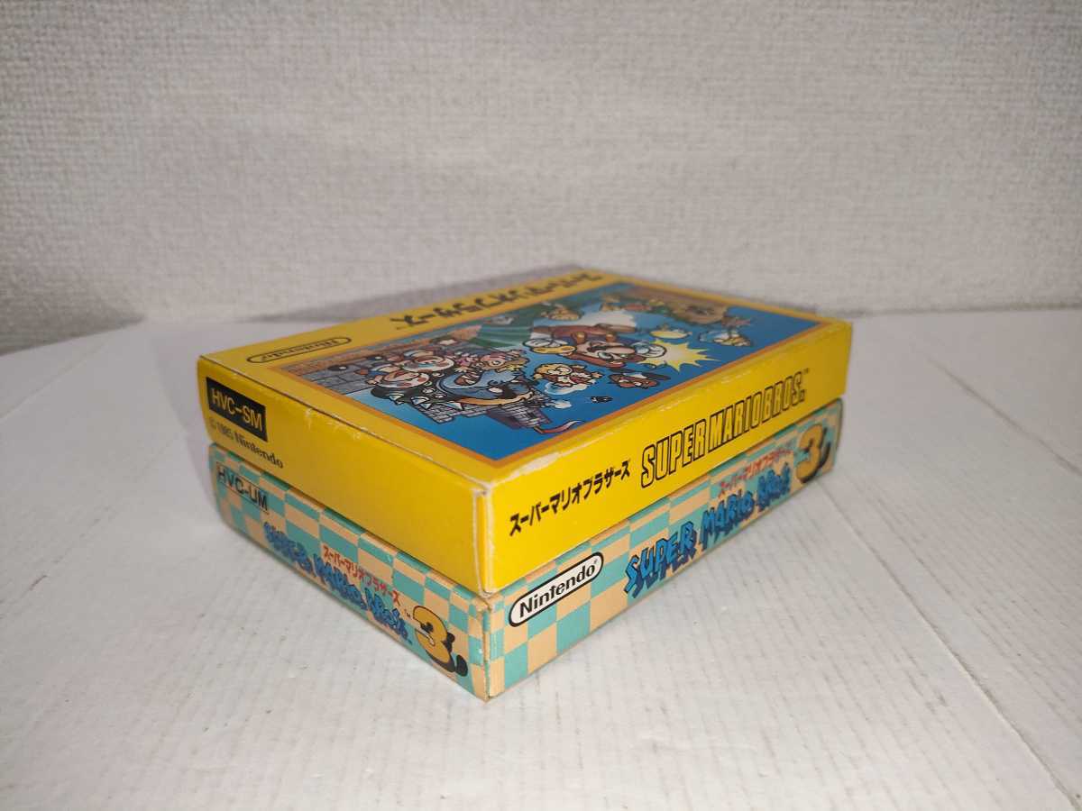 2本セット スーパーマリオブラザーズ3 送料無料 ファミコンソフト カセット まとめ ジャンク 箱に　説明書　スーパーマリオブラザーズ