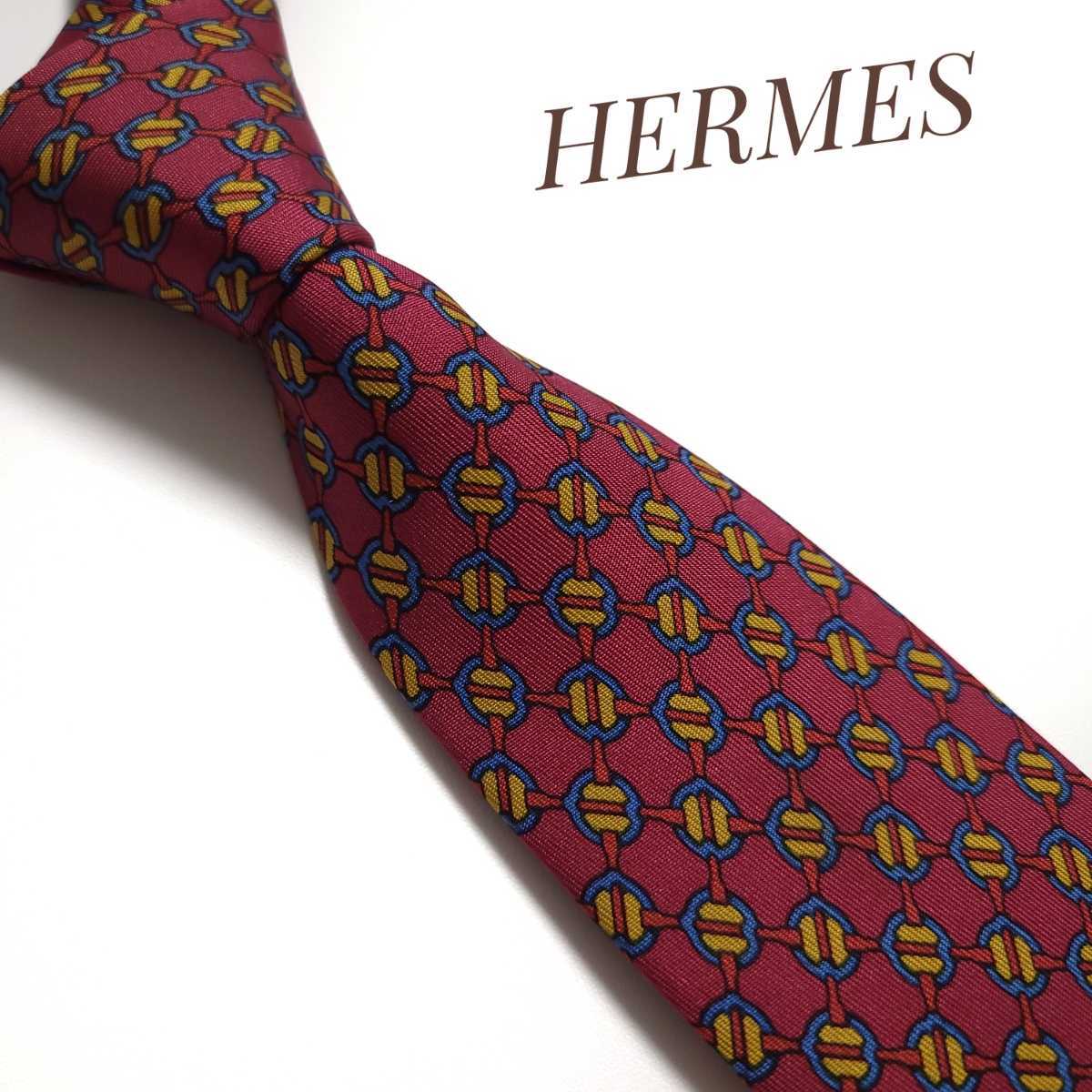 HERMES エルメス ネクタイ ハイブランド 高級 赤系 982｜PayPayフリマ