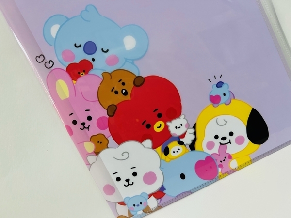LINE FRIENDS BT21 BTS ファスナー付 6ポケット クリアファイル A3 A4サイズ 防弾少年団 バンタン グッズ 　31493　_画像4
