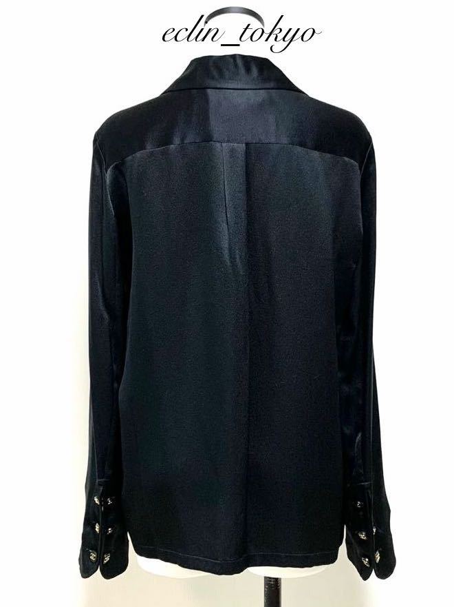 【E766】極美品！CHANEL vintage《最高級シルク100%》2wayデザイン シャツ & ジャケット 金ココマーク ボタン ビンテージシャネル