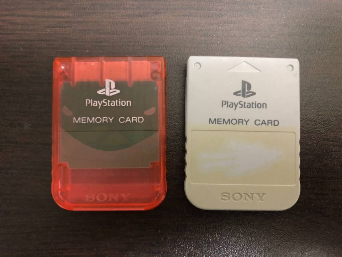【動作品】SONY PS1用 純正メモリ－カード 2個セット プレイステーション プレステ ソニー D