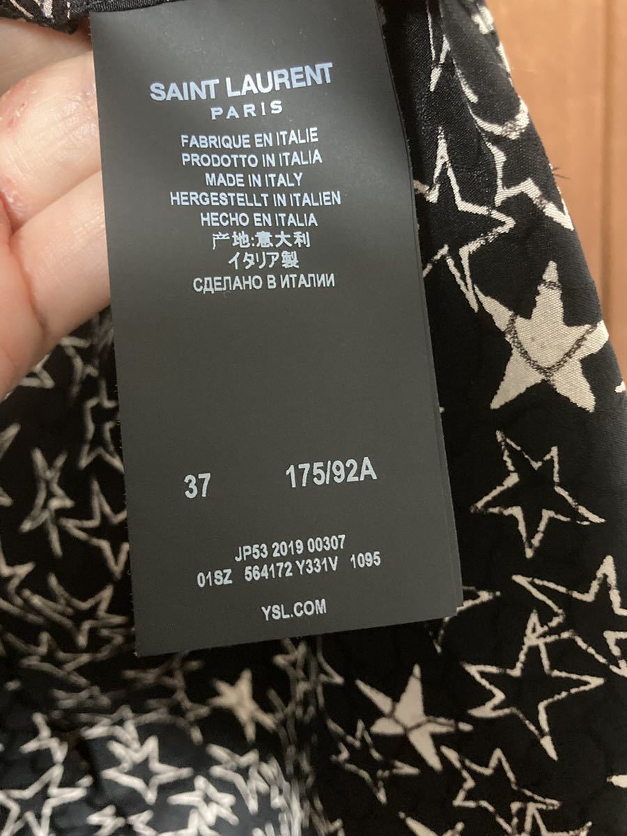 サンローラン シルク スター シャツ 美品 長袖 サンローラン シルク スター シャツ 美品 長袖