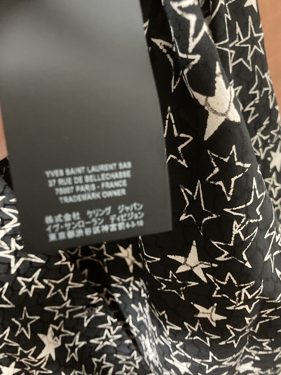 サンローラン シルク スター シャツ 美品 長袖 サンローラン シルク スター シャツ 美品 長袖