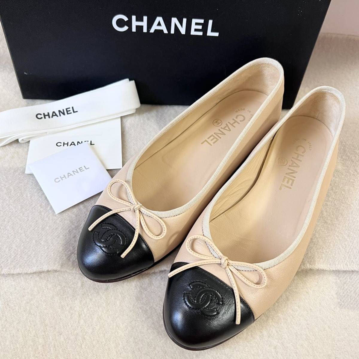 シャネル CHANEL バレエシューズ パンプス バレリーナ フラット カーフ