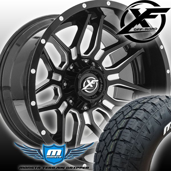 20x10 ハマーH3 FJクルーザー XF OFFROAD XF222 20インチマッドタイヤホイール MONSTA TERRAIN GRIPPER 265/50R20 275/55R20 285/55R20_画像1