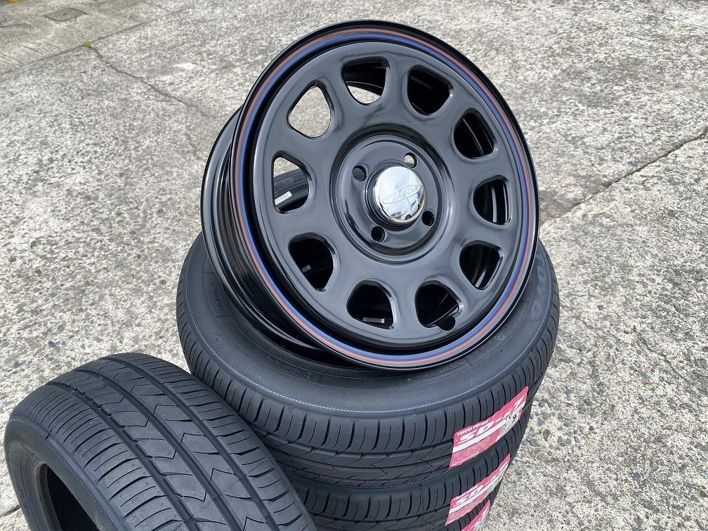 デイトナBK☆(SD-7)SD-K7 155/55R14 14インチ5J+42 4H100 タイヤホイール4本 軽自動車/箱バン/軽トラの画像7