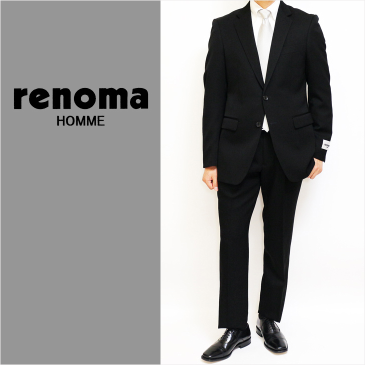  формальный . одежда мужской новый товар Renoma Homme renoma через год чёрный одноцветный смокинг Cross 2. кнопка одиночный ±6cm талия регулировка возможно тонкий AB6