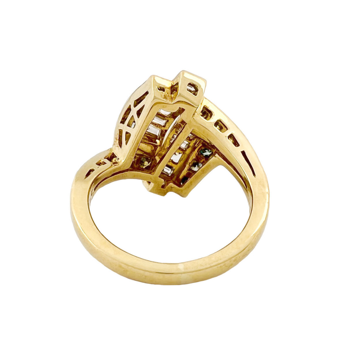 ROBOTTI リング テーパーダイヤモンド 0.68ct ブルーダイヤ イエロー