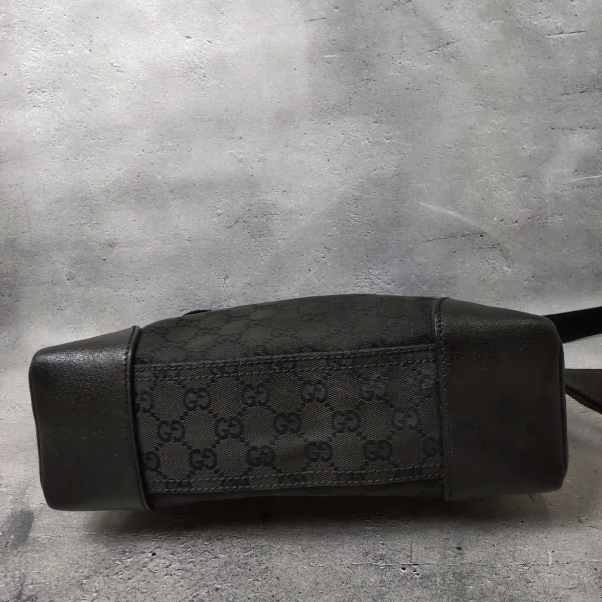 1円 美品 GUCCI グッチ  GG キャンバス レザー ショルダーバッグ