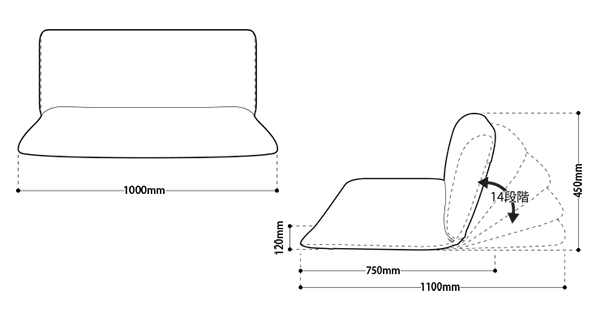  бесплатная доставка сделано в Японии наклонный низкий диван -[libela]A227 Denim style индиго голубой 