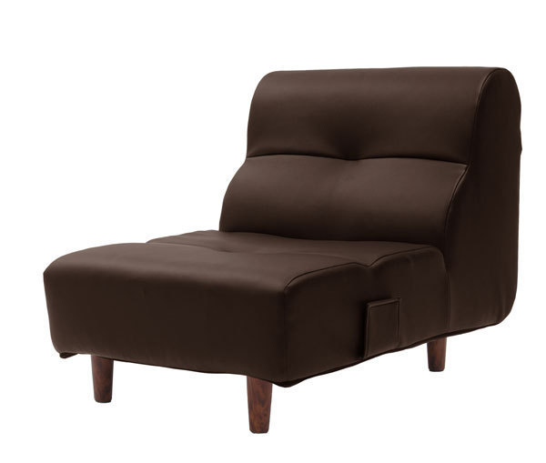 [ free shipping ]1 seater . sofa legs attaching made in Japan [PVC leather Brown color ]