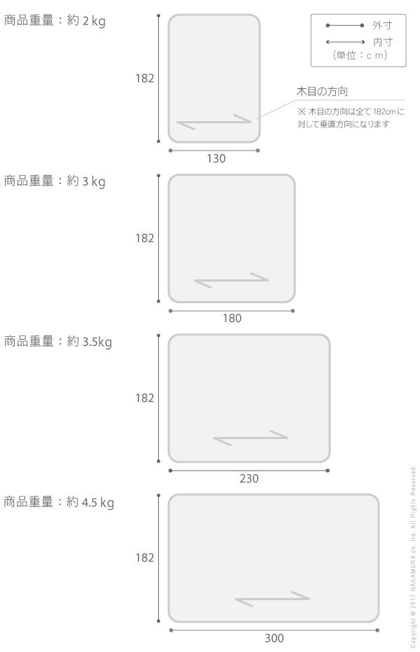 Fine ファイン 木目調防水ダイニングラグ 182x130cm_画像2