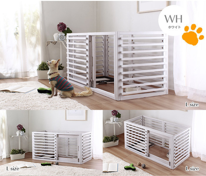 [.. campaign special price .. offer ] pet house L size white pet gauge natural tree Japanese ash louver type one cage plus 
