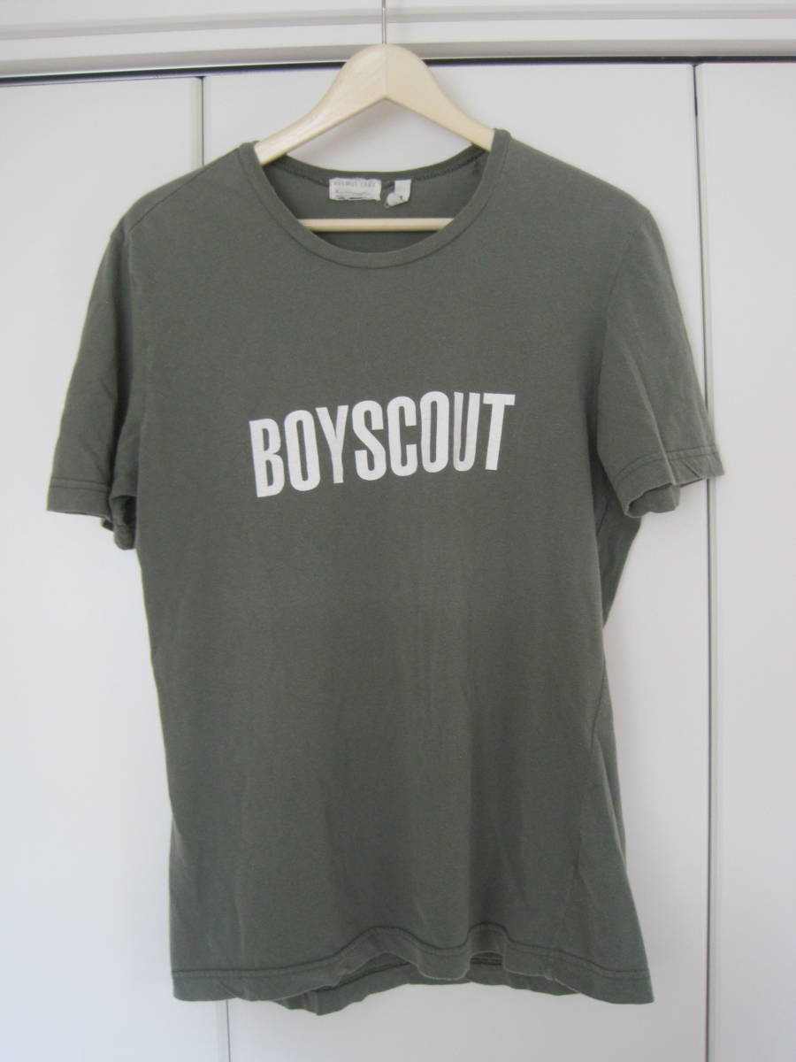 90年代 初期 本人期 イタリア製 HELMUT LANG ヘルムートラング ジーンズ BOYSCOUT 背中ロゴ入り Tシャツ M