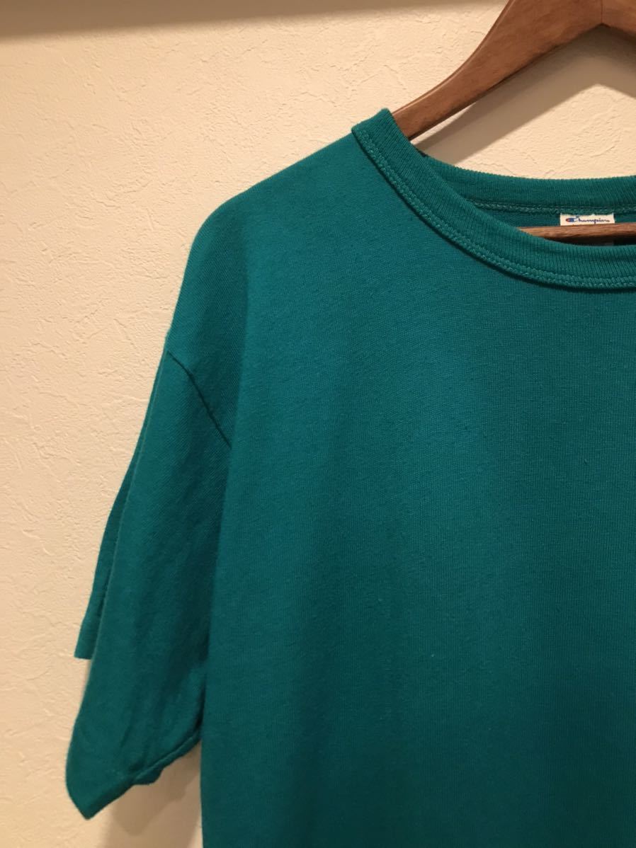 送料込み》希少カラー USA製 80s-90s vintage Champion Tシャツ 目無し