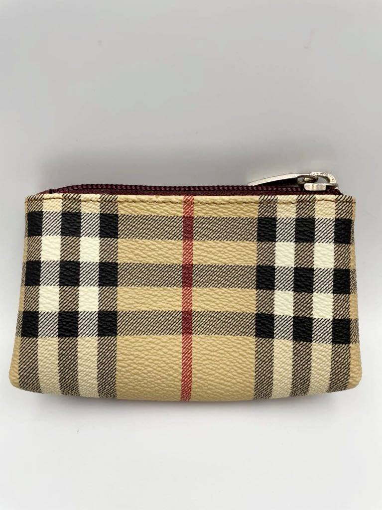 バーバリー　ポーチ　ブラウン　PVC チェック　未使用品　マルチケース　財布　化粧ポーチ　レディース　メンズ　BURBERRY コインケース