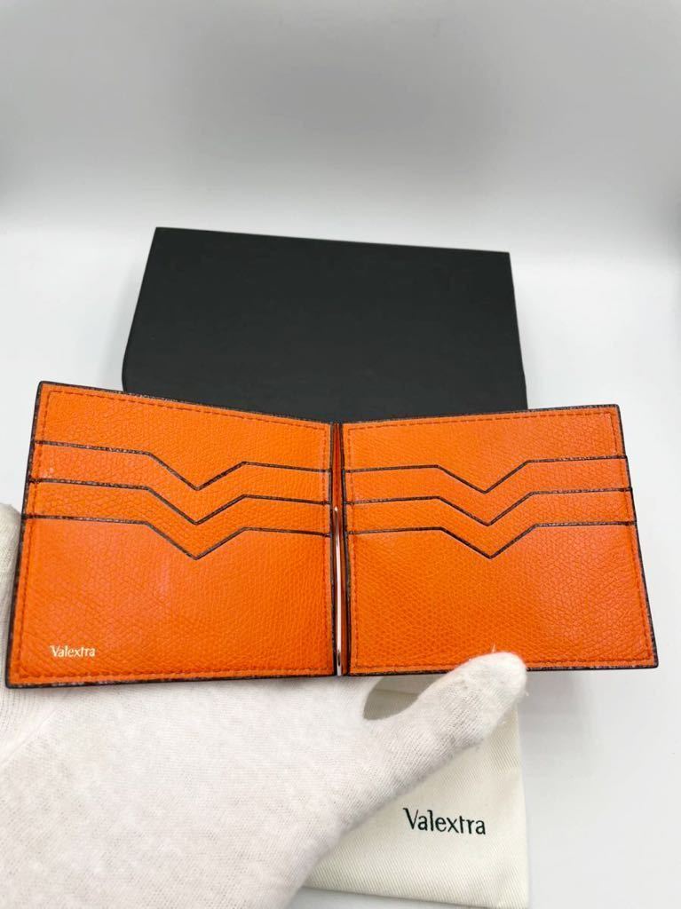 ヴァレクストラ マネークリップ オレンジ 極美品 二つ折り財布 メンズ