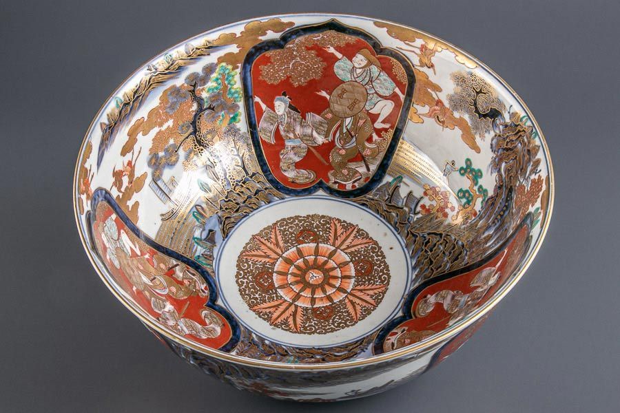 送料無料/即納】 古伊万里竹虎雲龍図色絵鉢18cm10cm en-dining.co.jp