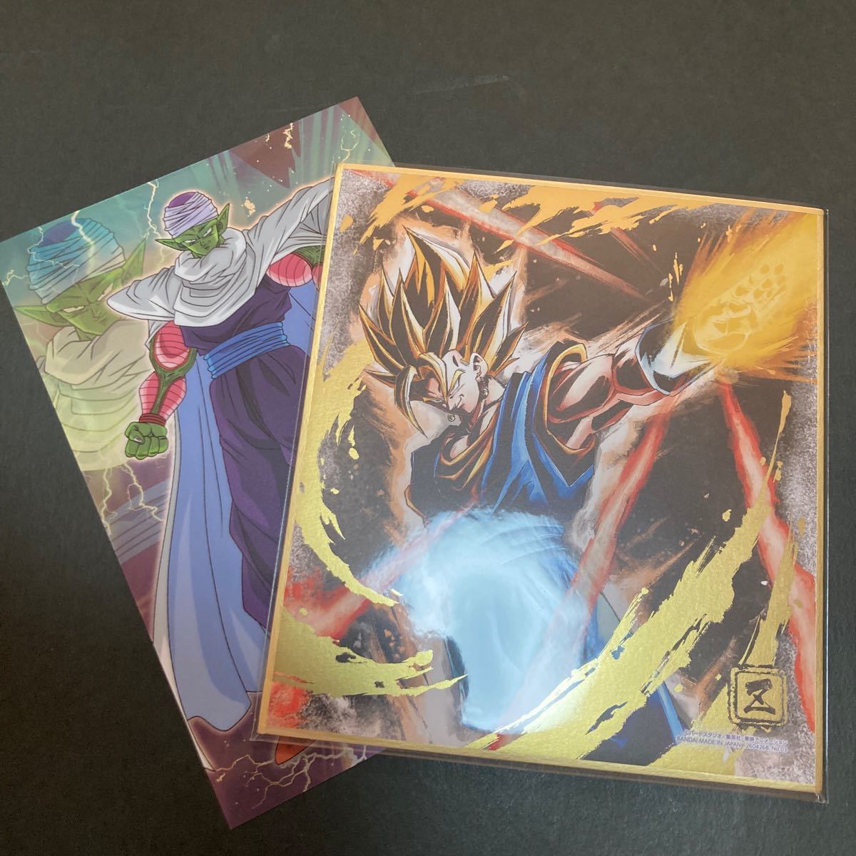 【早い者勝ち☆レア】ドラゴンボールイラスト色紙 art☆豪華エフェクト入り ゴジータ おまけ☆書き下ろしフィルムシート ピッコロ