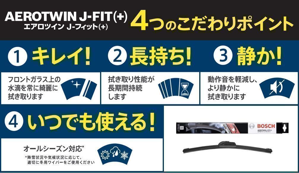 フォレスター SJ5 SJG BOSCH（ボッシュ）フラットワイパー 左右 エアロツインJ-FIT（＋）欧州車純正採用_画像7