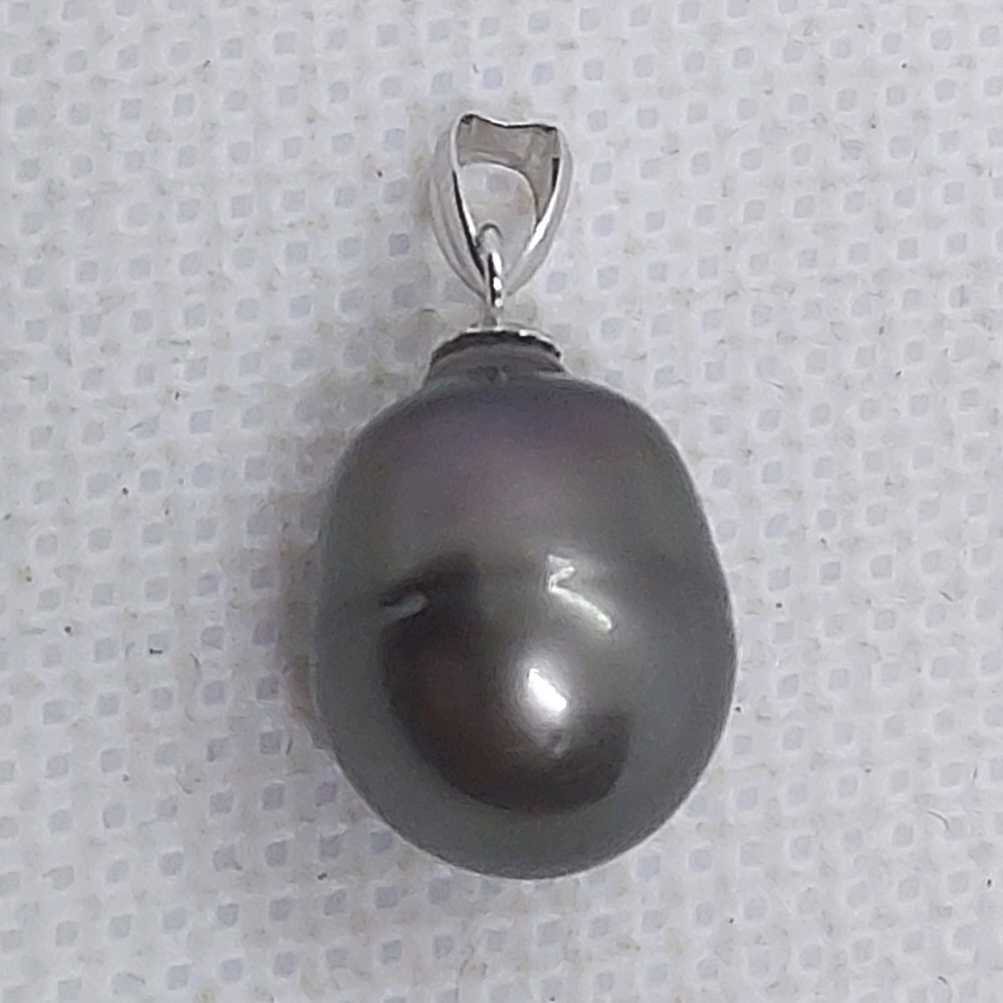  black pearl pendant top K14WG approximately 10.6. approximately 2.69g