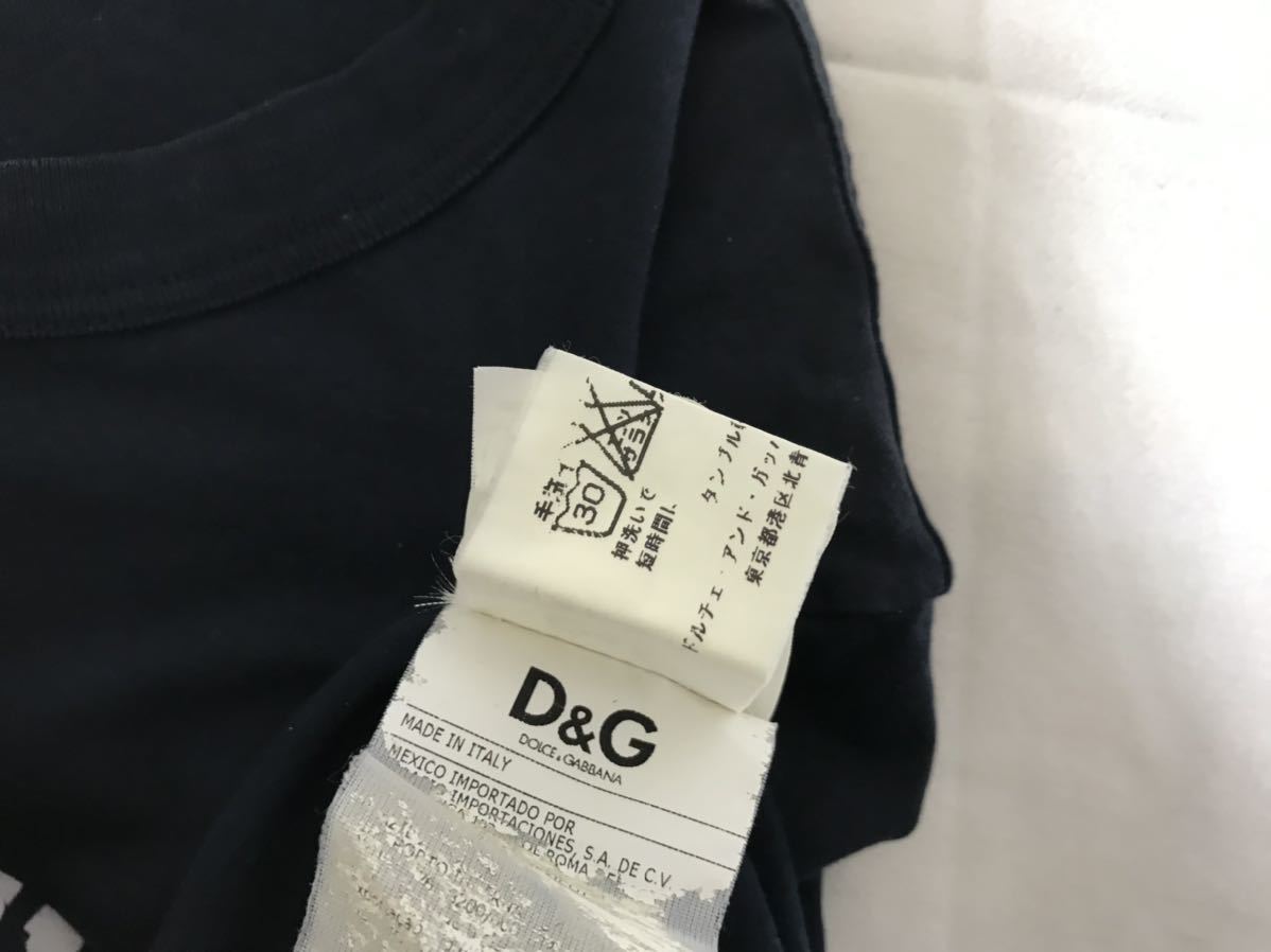 本物ドルチェ&ガッバーナD&G DOLCE&GABBANAコットンプリント半袖Tシャツアメカジサーフビジネスメンズ紺ネイビー46Mイタリア製_画像7