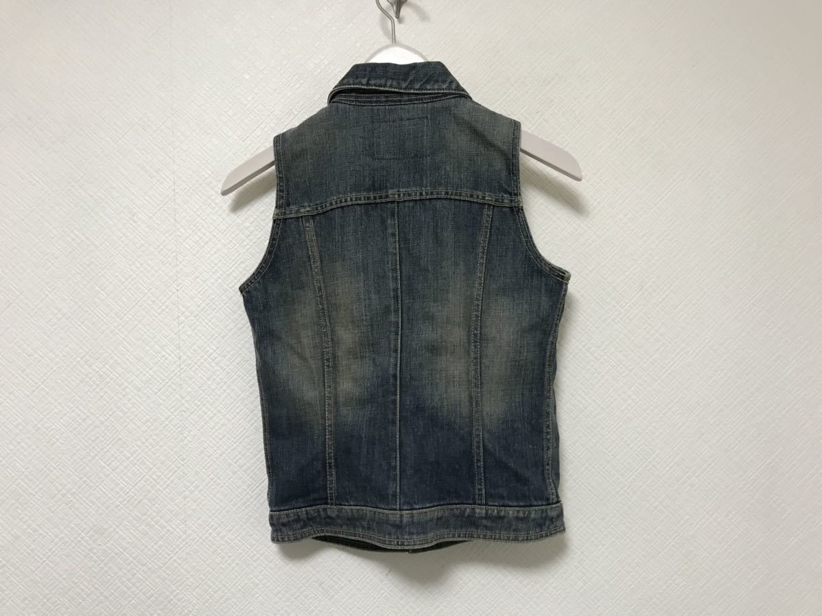  genuine article Moussy moussy cotton wash processing Denim gilet the best jacket business suit lady's M made in Japan travel travel blue blue 