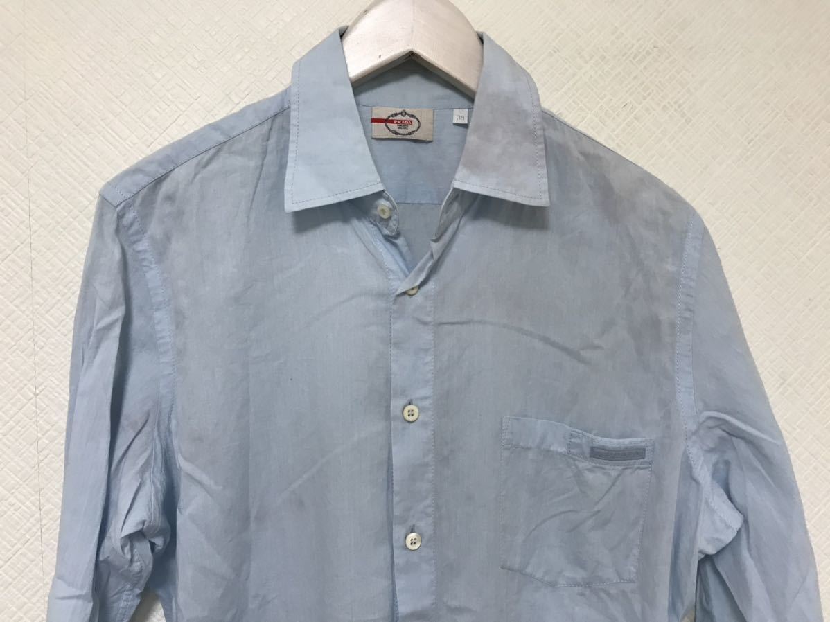格安100%新品 本物プラダPRADAコットン長袖シャツアメカジサーフ