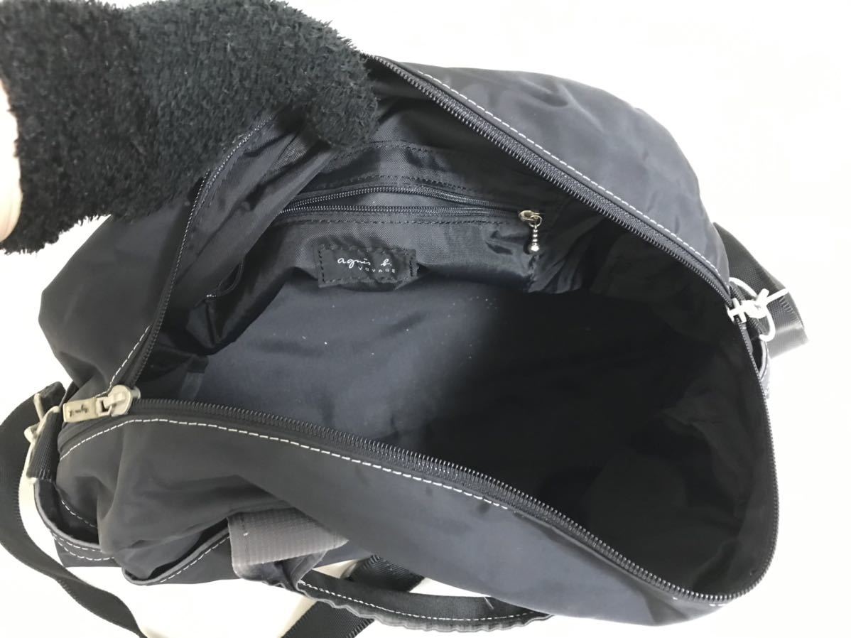  genuine article Agnes B agnisb nylon 2way Boston handbag tote bag business shoulder bag men's lady's travel travel black black made in Japan 
