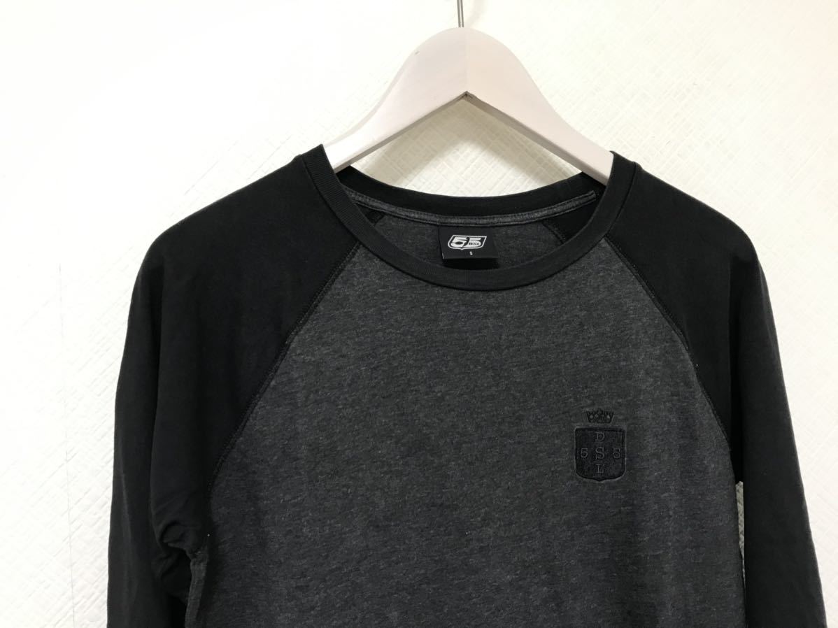 本物ディーゼルDIESEL55DSLコットンラグラン長袖TシャツロンTビジネススーツサーフデニムメンズS黒ブラックグレー