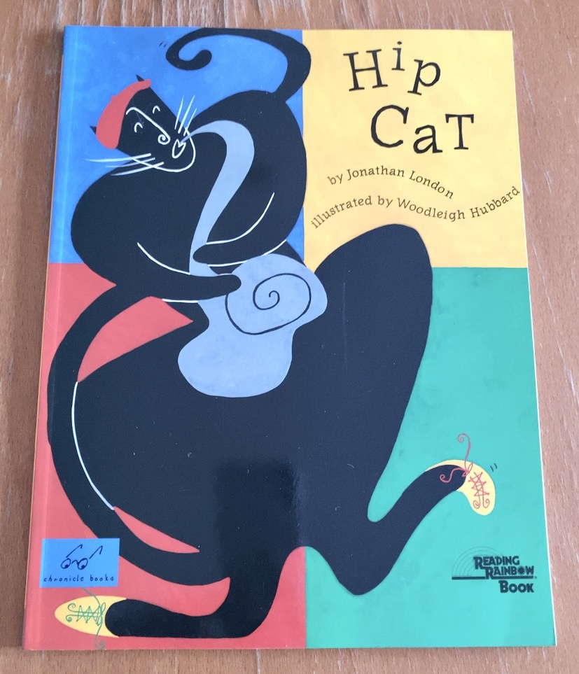  free shipping out of print foreign book picture book Hip Cat Jonathan * London / wood Ray * is bird work Saxo phone . person. cat. . story 
