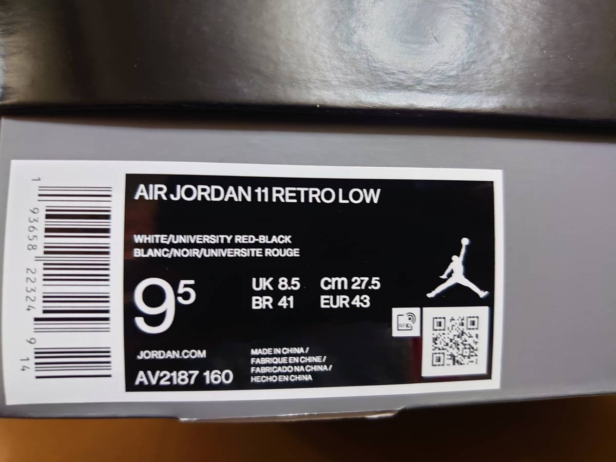 国内正規品 新品未使用 AIR Jordan 11 Retro Low Concord Bred 27.5