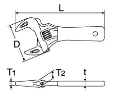 TOP top industry monki wrench Short eko wide HY-38S most big .38mm