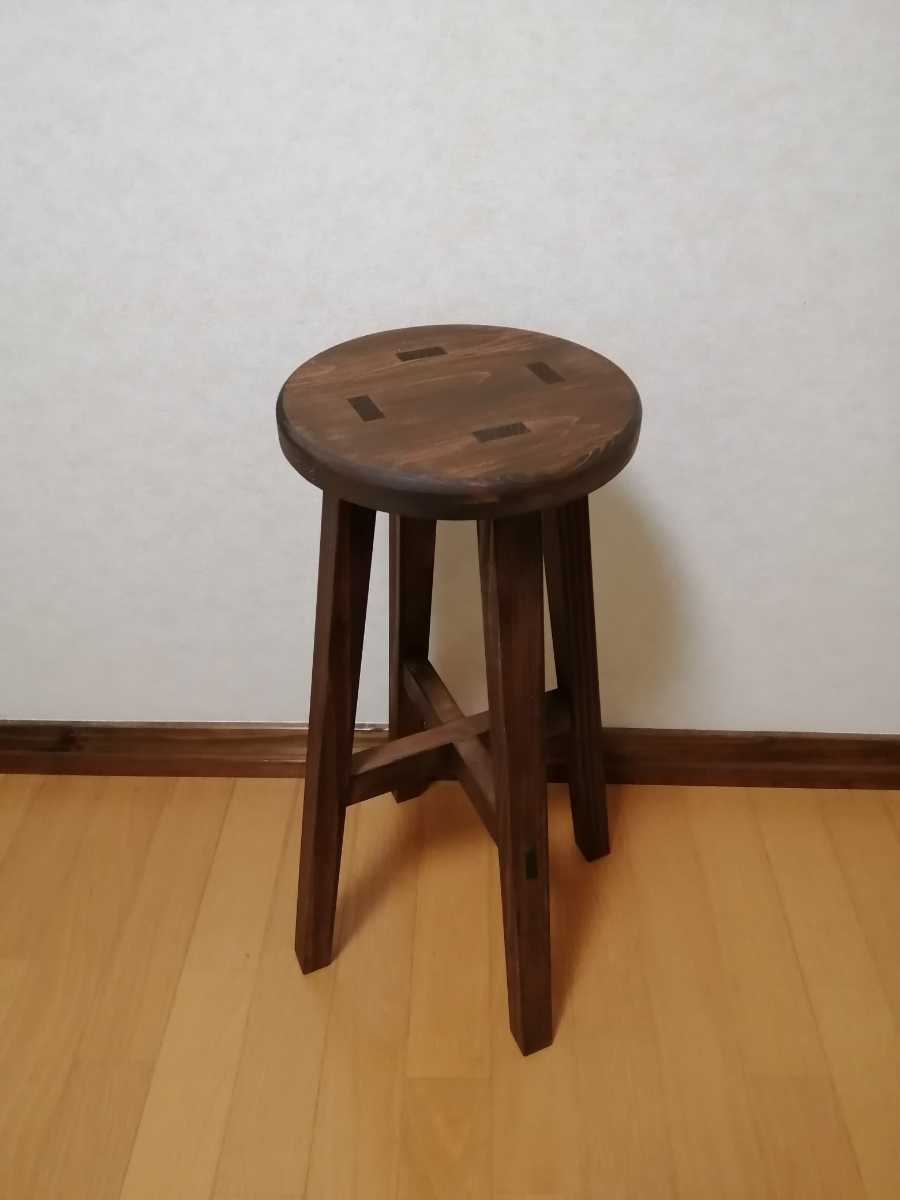 PayPayフリマ｜木製スツール 高さ58cm 丸椅子 stool