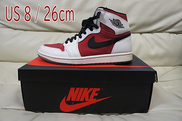 美品】NIKE AIR JORDAN 1 HIGH OG Carmine 2014 ナイキ エアジョーダン