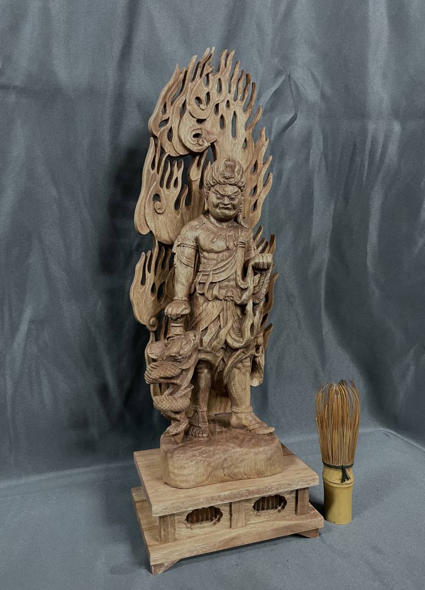 売上実績NO.1 井波彫刻 仏教工芸品 楠材製 極上彫 木彫仏像 倶利伽羅