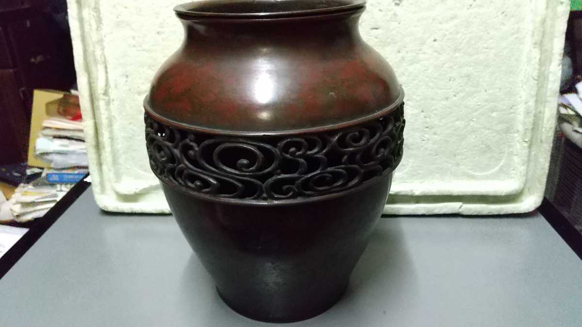 花器 銅製 古い 中国 高さ23cm 花瓶 煎茶道具 銅製 | awecca.org