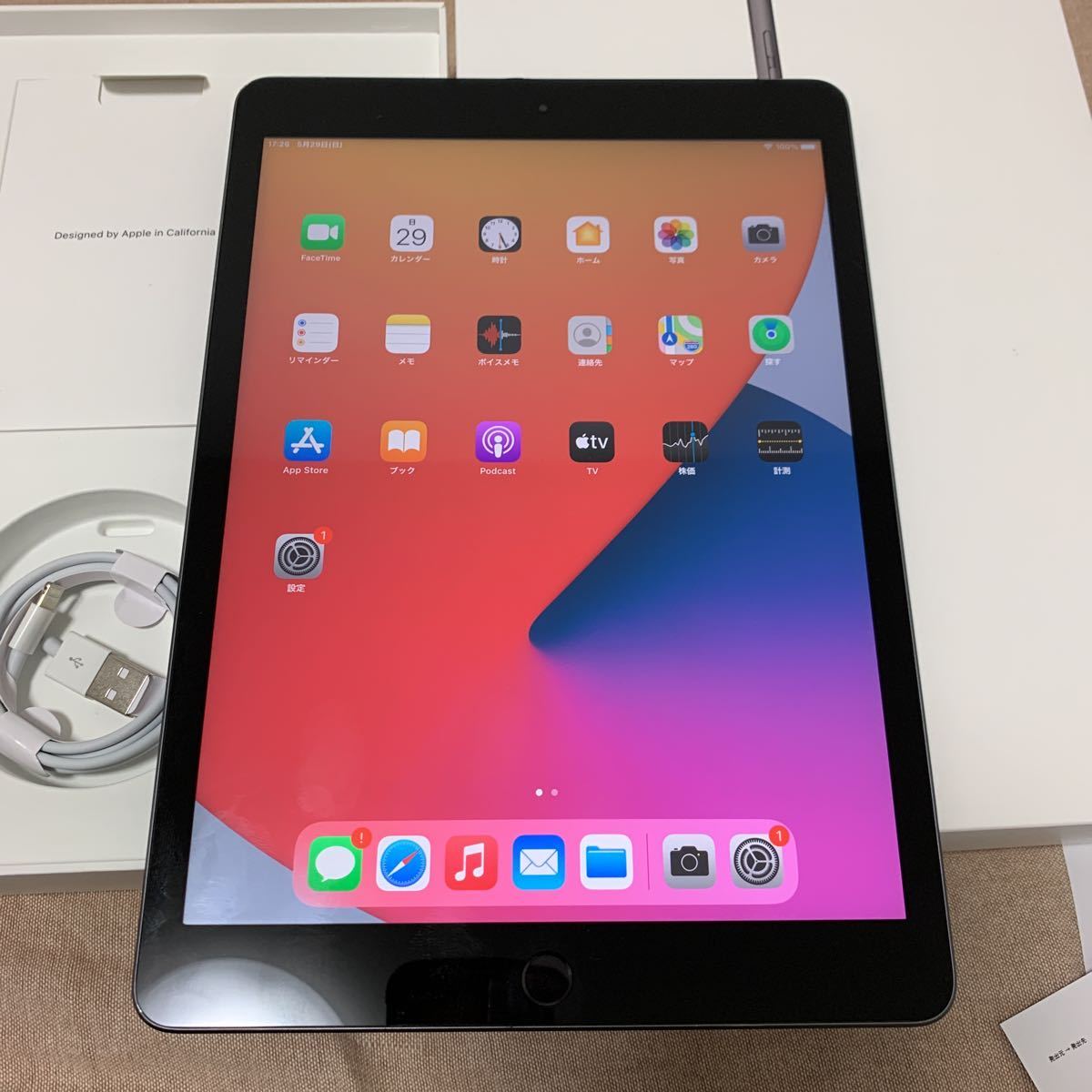 Apple iPad 2019(第七世代) Wi-Fi+Cellular 32GB 10.2インチ スペースグレイ SoftBank【○】SIMロック解除品_画像2