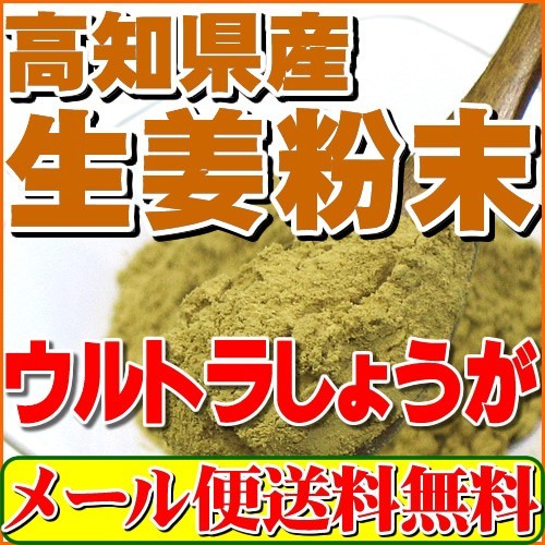 生姜 粉末 しょうが パウダー 100ｇ 高知県産ウルトラ生姜 殺菌蒸し工程 1cc計量スプーン入り メール便 送料無料_画像1