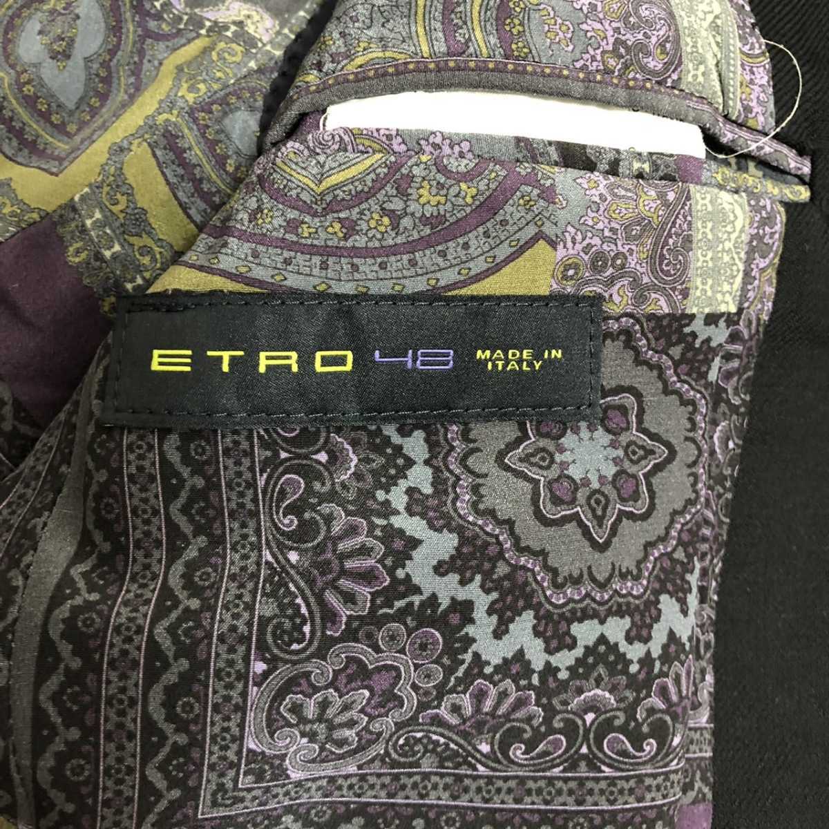 美品 エトロ 『裏地で魅せる』 ETRO テーラードジャケット 裏地総柄