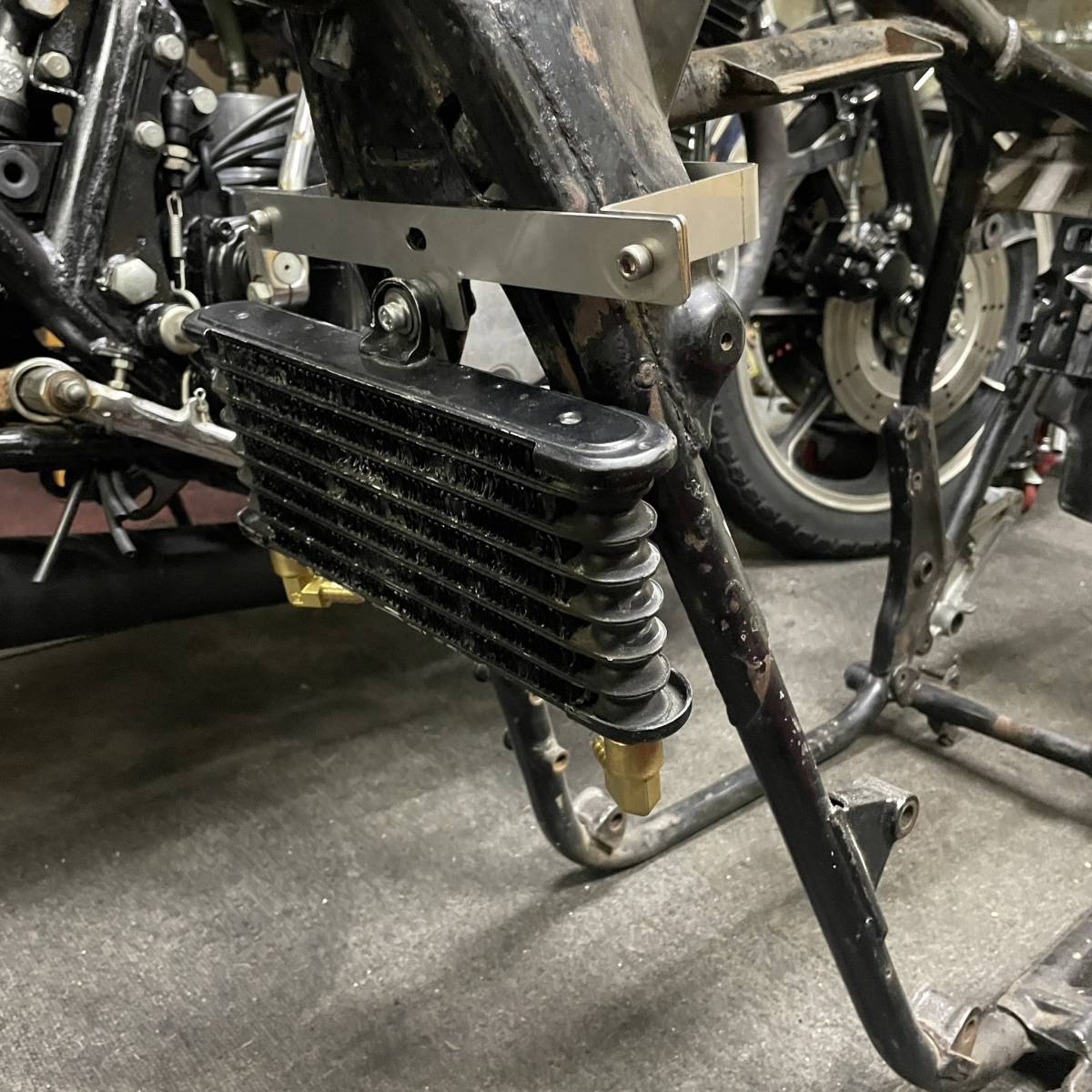Z400FX オイルクーラーステー ステンレス ゼファー用オイル Z400FX オイルクーラーステー ステンレス ゼファー用オイル