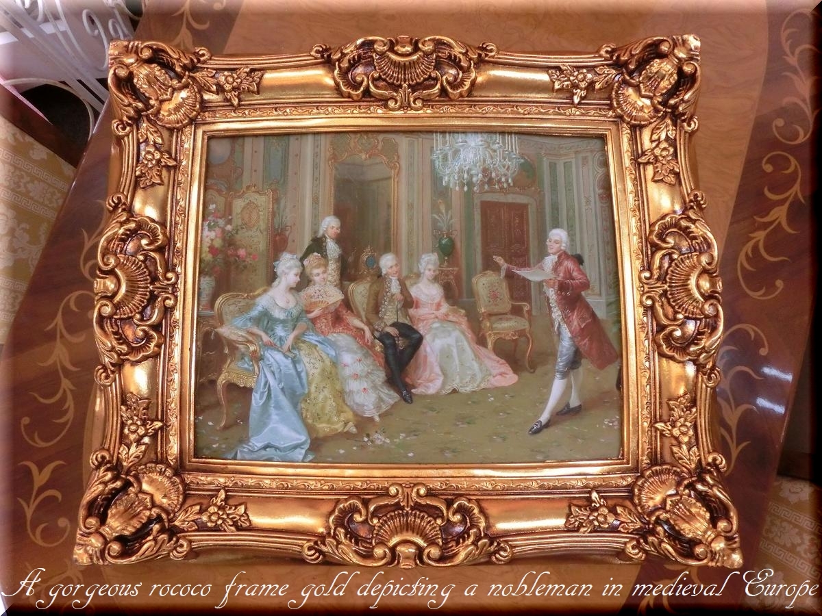 豪華ゴールドロココフレーム　中世ヨーロッパ貴族の額絵　キャンバス印刷　392