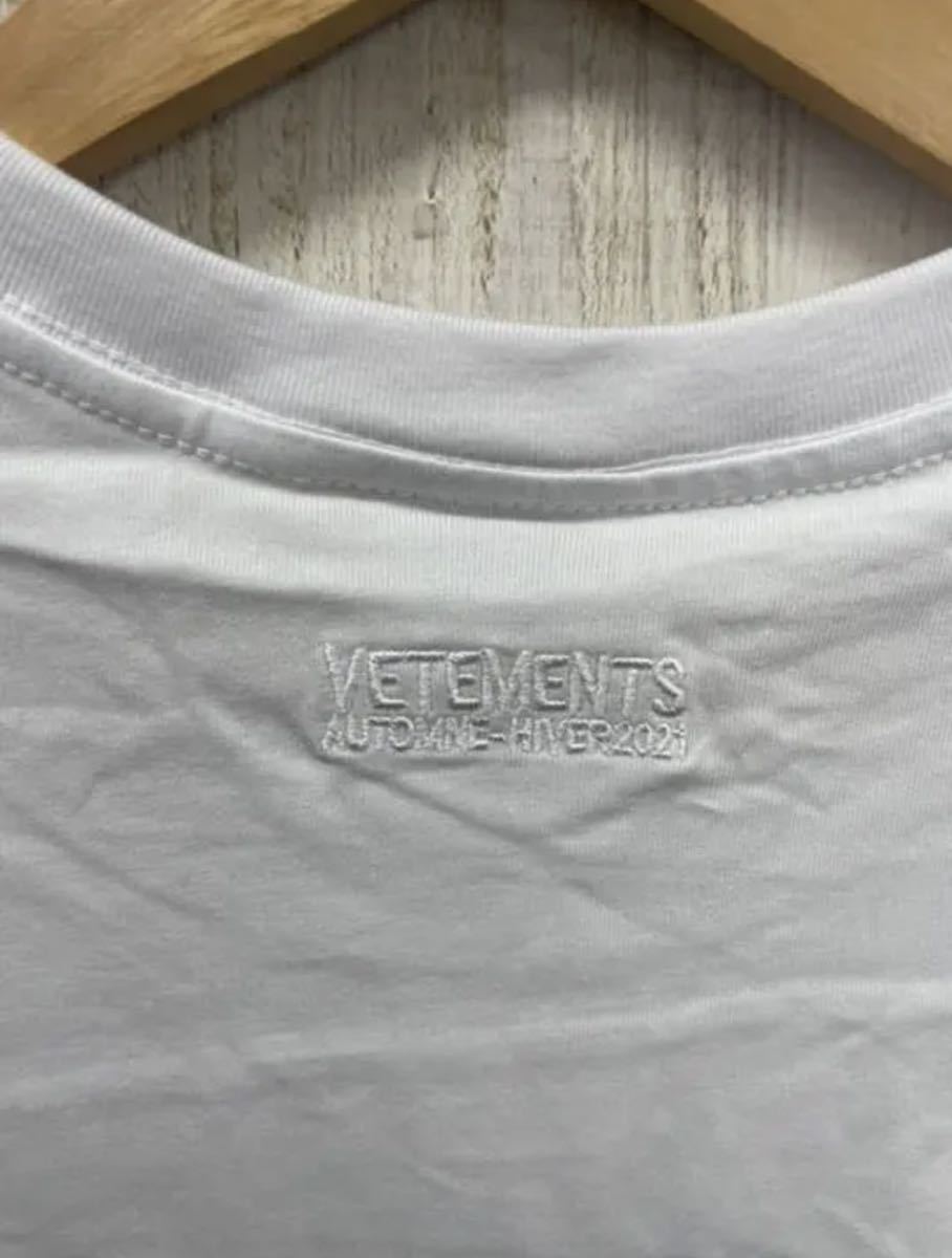 ヴェトモン VETEMENTS 18SS ベースボールロゴ 刺繍 Tシャツ 半袖 白