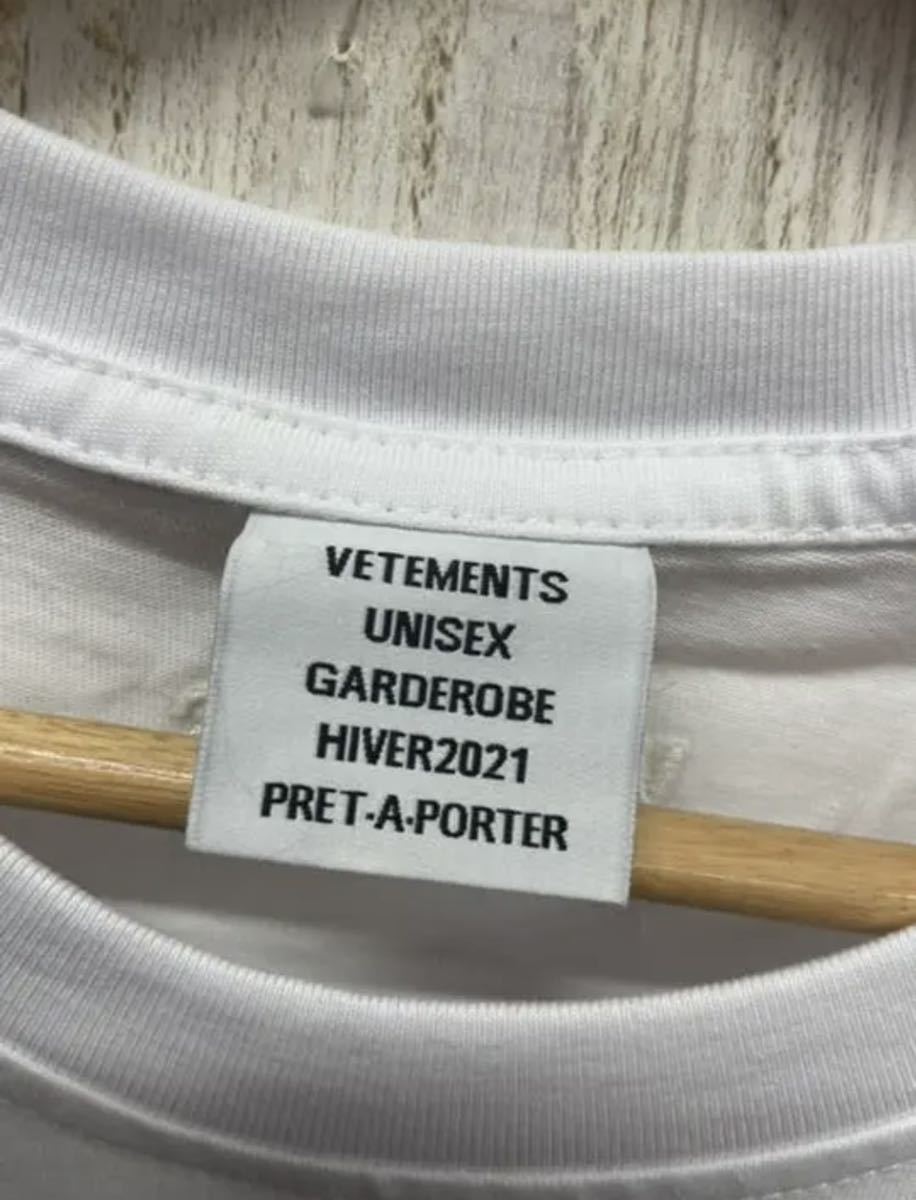 ヴェトモン VETEMENTS 18SS ベースボールロゴ 刺繍 Tシャツ 半袖 白 