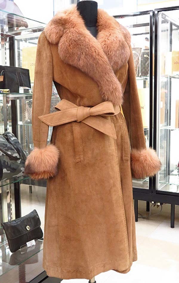 人気新品入荷 ファー付スエードコート アカサカ ギンザ ファー fur