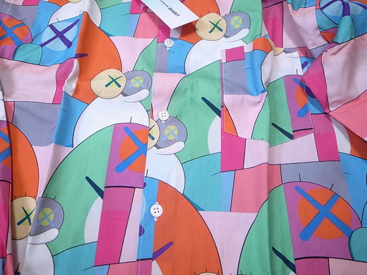 送料無料 即決】KAWS x COMME des GARCONS SHIRT MULTICOLOR L新品