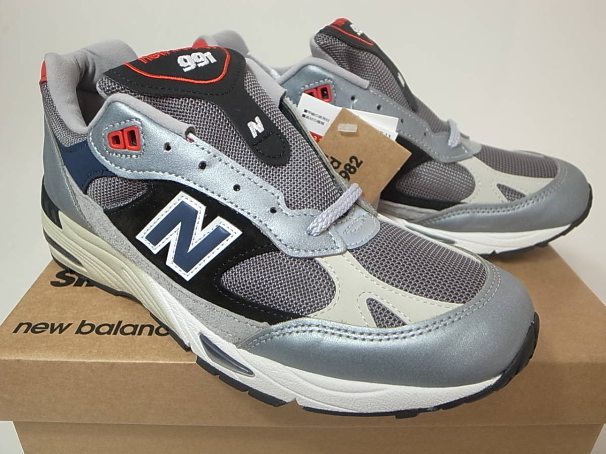 【送料無料 即決】NEW BALANCE UK製 M991SKR 26cm US8新品 20周年記念 SILVERシルバーxネイビーxレッド限定MADE IN ENGLANDイギリス 英国製